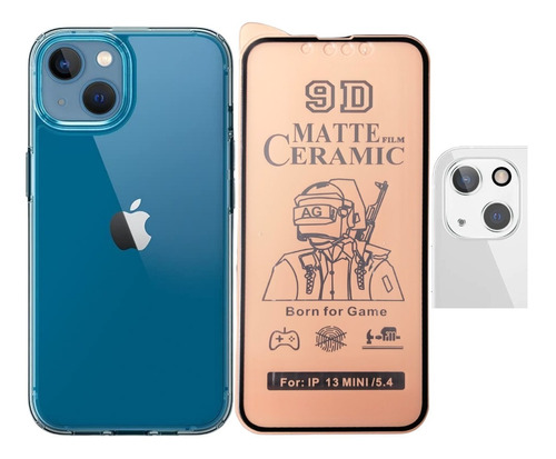 Estuche Forro Rígido + Cerámica + V. C Para iPhone 12 / 11