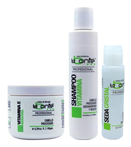 1 Vitamina E 150g + 1 Shampoo 250ml + 1 Seda Cristal 120ml