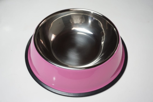 Comedero Perro Gato Acero Inox. Antideslizante Colores Gra