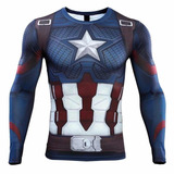 Camisetas Gimnasio Lycra Marvel Avengers, Capitán America