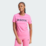 Camiseta Essentials Slim Logo - Rosa adidas Is2102