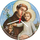 Relógio De Parede Santo Antônio Religioso Salas Quartz 40 Cm