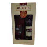 Kit 1 Vinho E 1 Taça - Tinto Suave Halberth Bordô 750ml