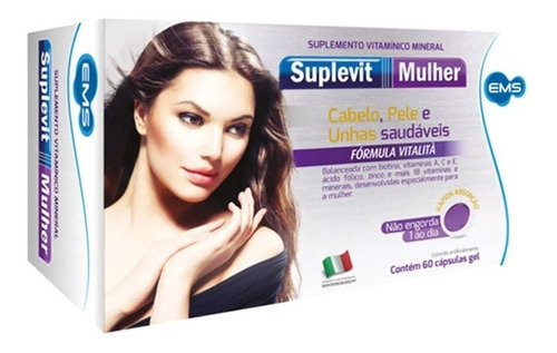 Kit 4 Cx Suplevit Mulher C/60 Caps Queda De Cabelo Anti Age