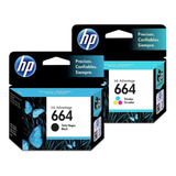 Combo Cartucho Hp 664 Original Negro+color 3635 2135 4675