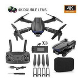 Câmera Dupla Mini Drone E99 Pro Professional 4k Com 3 Bateri