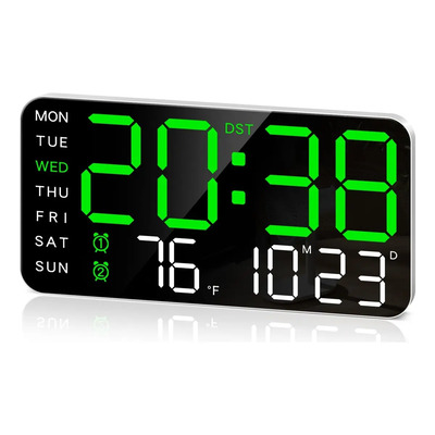 BBCITY Reloj Digital De Pared Con Calendario Termómetro Y Alarmas | MercadoLibre