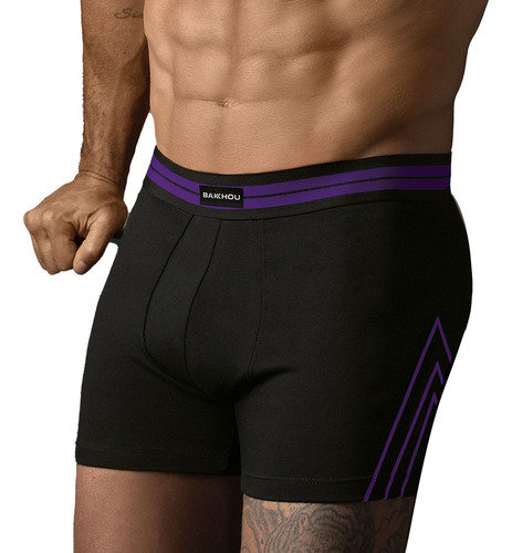 Boxer Bakhou 2028 ALG Y Lycra Liso C/estampa Localizada