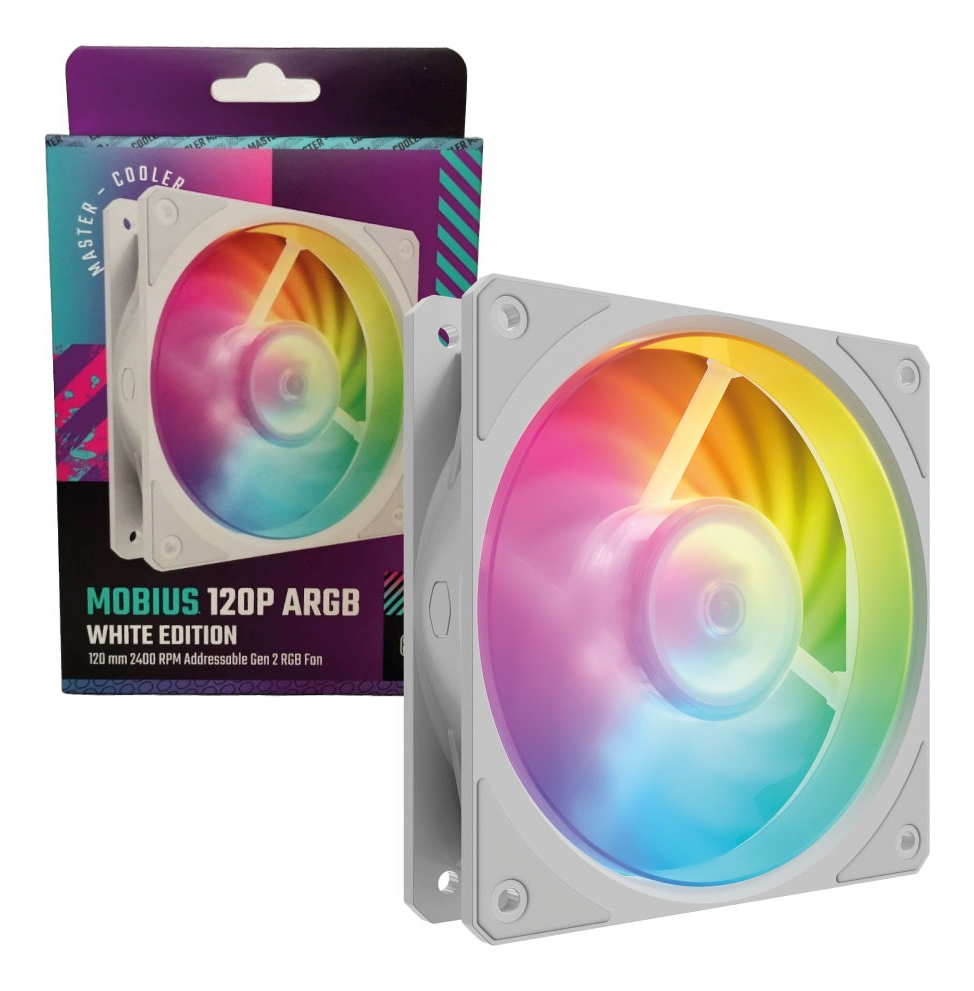 Cooler Fan Cooler Master Mobius 120mm Blanco Argb 2400 Rpm