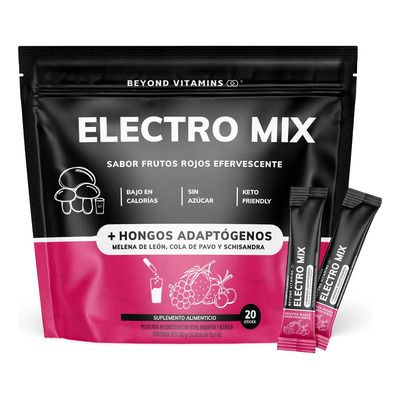 Electrolitos Con Hongos Adaptogenos en Polvo - Nootropico - Energetizante - Hidratación Baja En Calorías | Rehidratación - 20 Sticks - Pre Entreno - Pre Workout Hidratante Frutos Rojos Efervecente | MercadoLibre