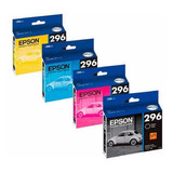 Paq 4 Pzas Cartucho Epson 296 Negro Mag Cyan Yellow