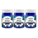 Kit 3 Un - Mega D3 + Vitamina K2 Mk-7 500mg 60 Caps Sunfood