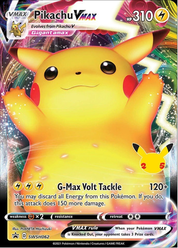 Pikachu Vmax Pokémon Tcg Celebración Carta Original Esp