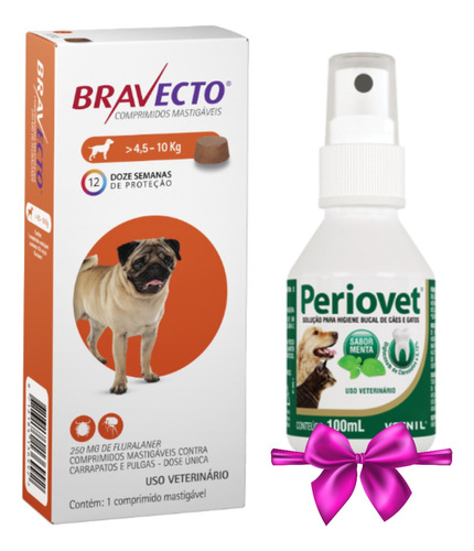 Compre Bravecto Antipulgas 4,5 A 10kg Ganhe Brinde