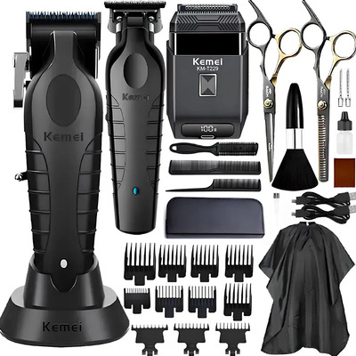 Kemei Cortadora De Pelo Profesional, Cortadora De Pelo, Juego De Afeitadora De Barba Para Hombres, Eléctrico Inalámbrico Peluquero Clipper Barba Trimmer, Recargable Fade Clipper Kit De Corte De Pelo | Envío gratis