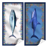 Toalla De Playa Antfuny Pescado/tiburon 182 X 91 Cm Azul