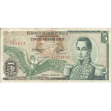 Colombia  5 Pesos Oro 20 De Julio 1971