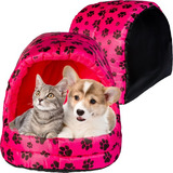 Cama Pet Cachorro Gato Iglu Toca Toquinha Azul Rosa