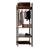 Closet 4 Prateleiras 100% Mdf Tw402 Freijó/preto Fosco