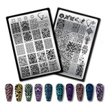 Set 6 De 2 Placas Para Estampar Uñas Stamping Plate