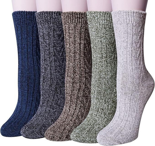 5 Pares De Calcetines Hombre/mujer Térmicos, De Algodón