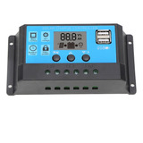 Controlador De Carga Solar Pwm Lcd Panel De Celda Usb Dual