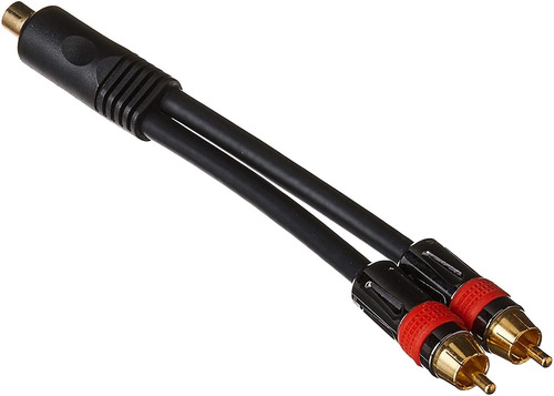 Adaptador Coaxial De Audio Rca Hembra A 2 Rca Macho | Negro