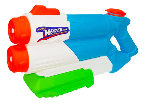 Pistola Lanza Agua Doble Chorro 38cm Juguete Verano Niños