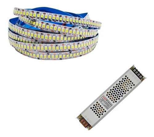 Fita Led Perfil Rolo 4mt 240led/mt 25w/mt + Fonte 8a