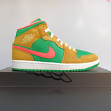 Tenis Air Jordan 1 Mid Se Wheat Watermelon Originales 