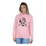 Moletom Feminino Estampado Minnie Blusa De Frio Canguru