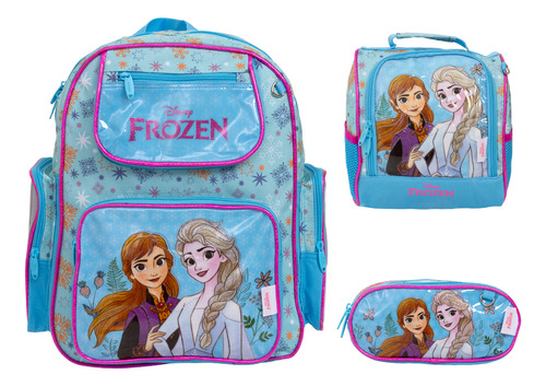 Kit Mochila Infantil Menina Filme Frozen Passeio Viagem Aula