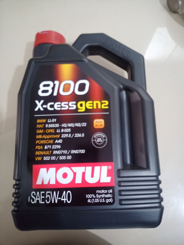 Aceite Motul 8100 X-cess Gen2 5w-40 Vw Bmw Mercedes Porsche Foto 4