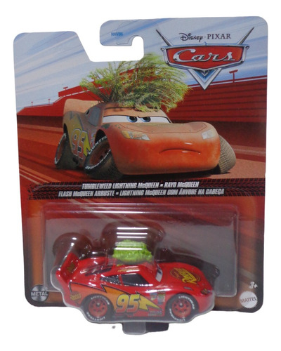 Rayo Mcqueen Con Arbusto Cars Mattel Fll84