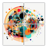 160x160cm Cuatro Canvas Calidos Espacio Colourful Abstract A