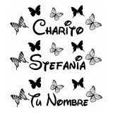 Vinilo De Pared Infantil Nombre Entre Mariposas Decal