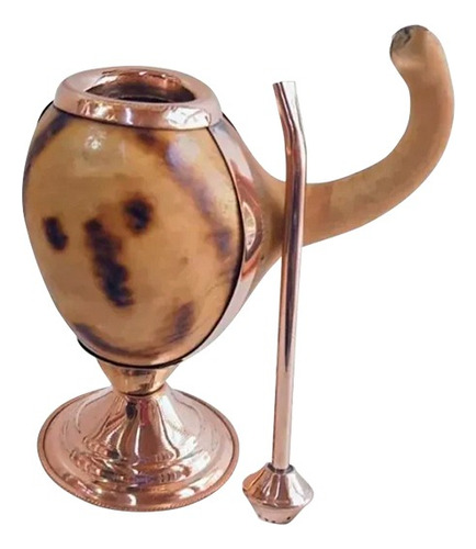 Mate Calabaza En Cobre Artesania Chilena 100% Pdc