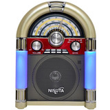 Parlante Radio Retro Nisuta Nsrv20 Bluetooth Fm/am Led Azul