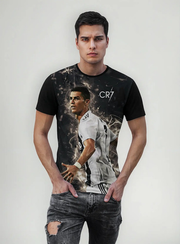 Playera Hombre Futbol Cristiano Ronaldo Juve Moda Full Print