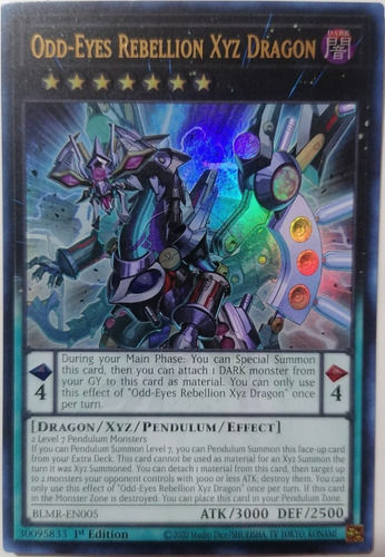 Yugioh! Odd-eyes Rebelion Xyz Dragon Blmr-en005 1st Ed Ultra