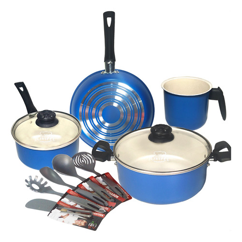 Set De Ollas  11 Pzs Jovifel Antiadherente Set Utensilios