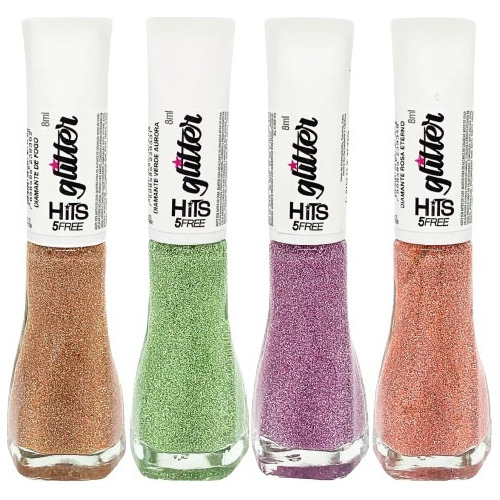 Kit Hits Diamante Refletivo Com 4 Cores 8ml