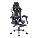 Silla De Escritorio Ph Import Premium1 24587-pre Gamer Ergonómica  Negra Y Blanca Con Tapizado De Cuero Sintético