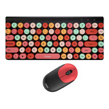 Kit Teclado + Mouse Inalambrico Noga S5700 Pc Notebook Rojo