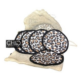2 Set Almohadillas Leopardo Reutilizable Desmaquilladoras 