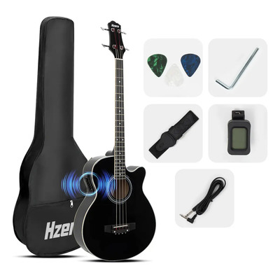Bajo Eléctrico 4 Cuerdas Hzero HBS-50 Tilo Caoba Negro Ecualizador 4 Bandas | Envío gratis