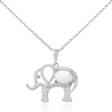 Collar Elefante Con Ópalo En Plata .925 Para Dama