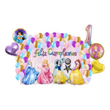 Kit Decoracion Globos Princesas Bella Blanca Cenicienta Auro