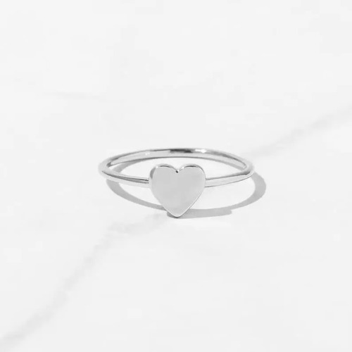 Anillo De Plata Corazon Boho Minimalista 100% Plata 0.925