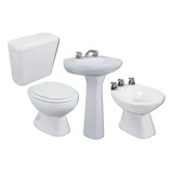 Juego Baño Inodoro Corto Mochila Deposito Bidet Alberti 5pza